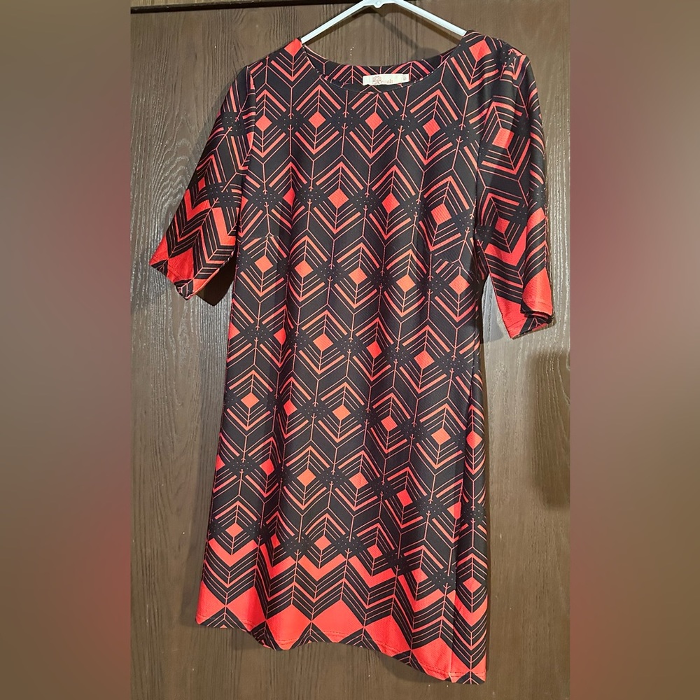 Aryeh red and black patterned dress